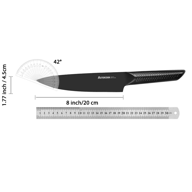 High Carbon German Stainless Steel Chef's Knife, Ergonomic Handle