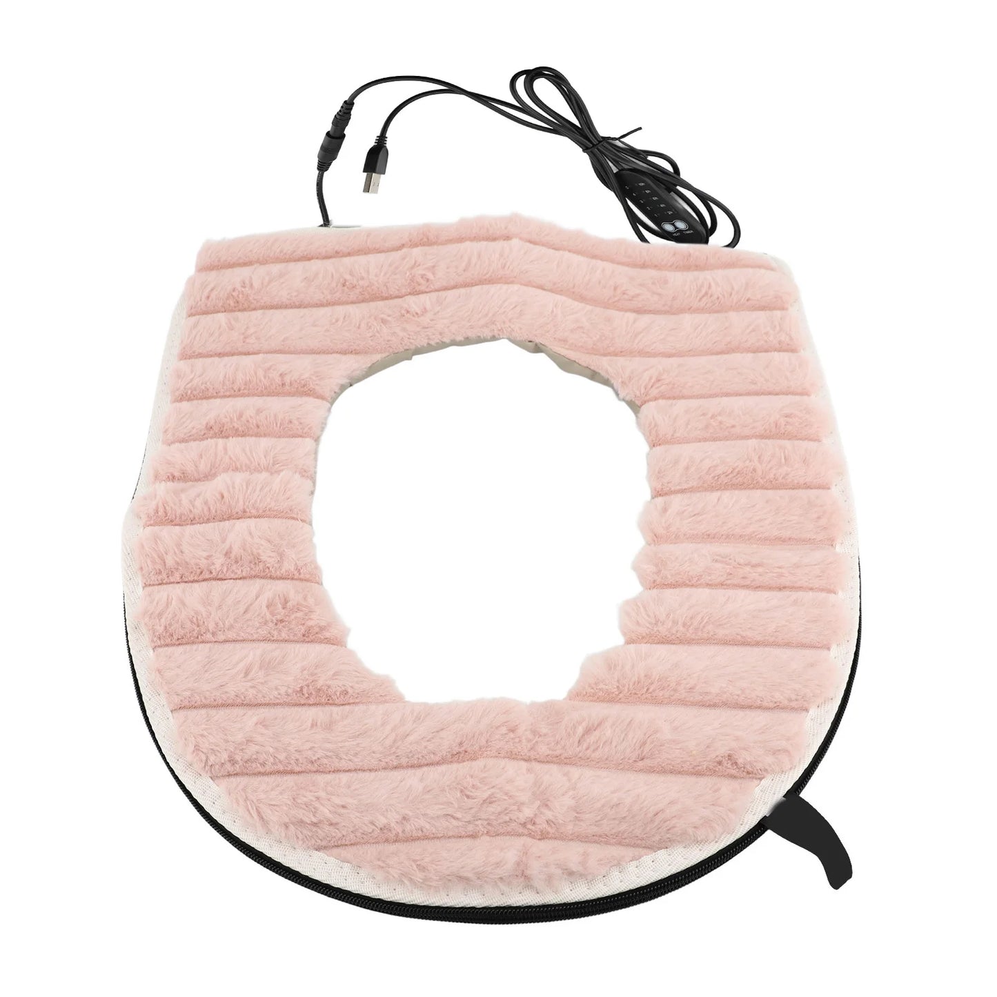 Toilet Heated Seat Washable Fabric, Waterproof PU, USB Heating Warmer