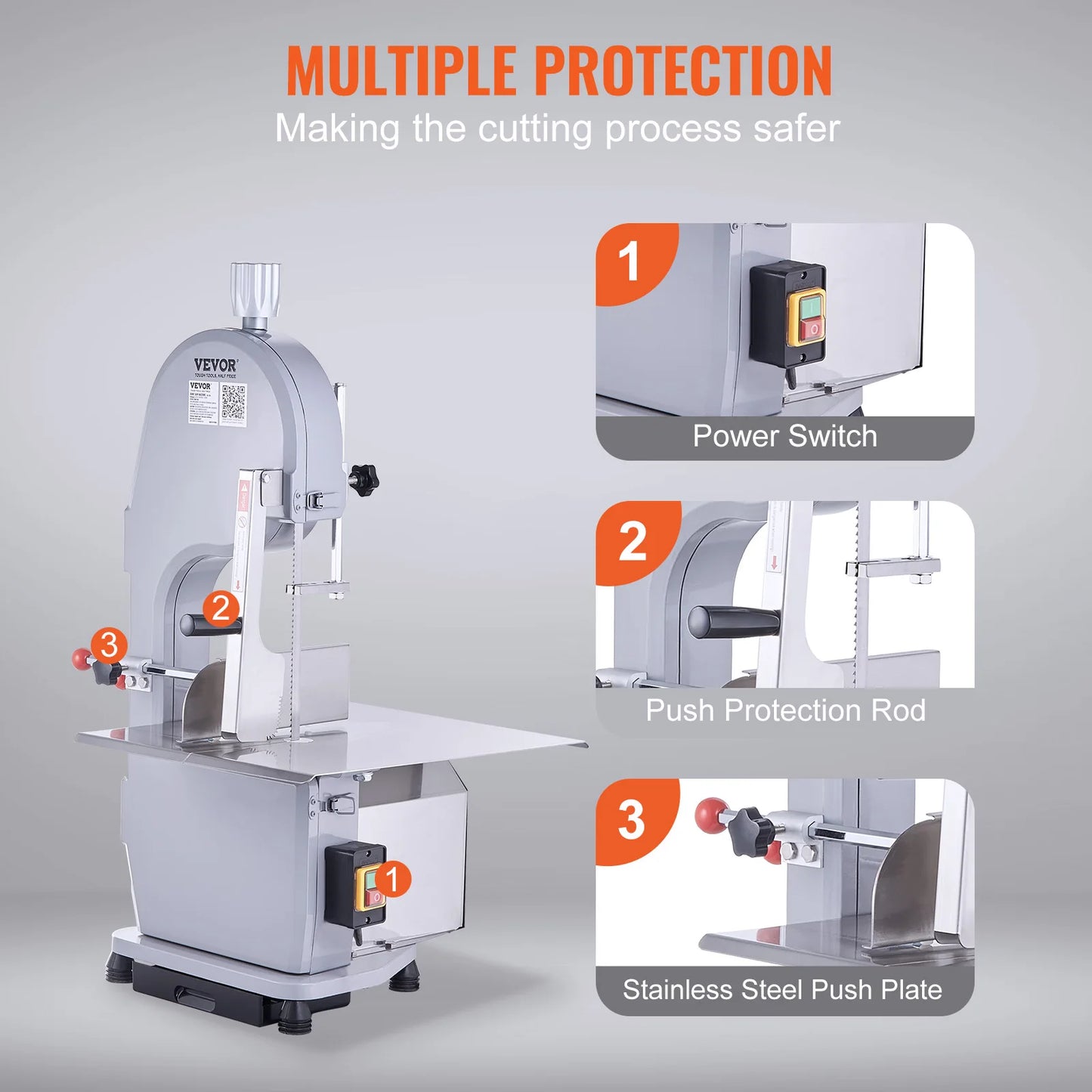 Commercial Electric Meat & Bone Bandsaw – Stainless Steel Blade