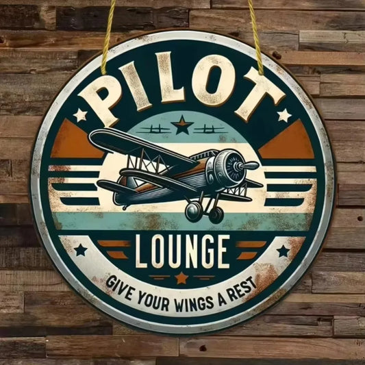 "Lounge Retro" Vintage Sign – Classic Wall Décor for Garage, Man Cave & Home Bar