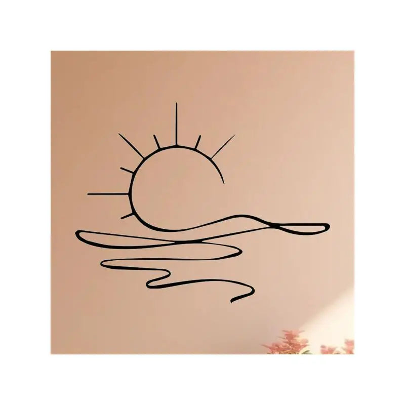 Modern Minimalist Sunrise Wall Art – Abstract Iron Sculpture