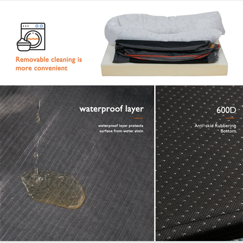 Jumbo Orthopedic Dog Bed – Memory Foam Pet Sofa Couch with Waterproof Cover