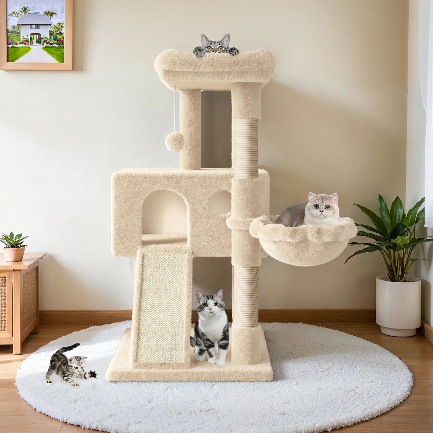 πΎ HOOMIC 36β Cat Tree for Indoor Cats β Multi-Level Condo