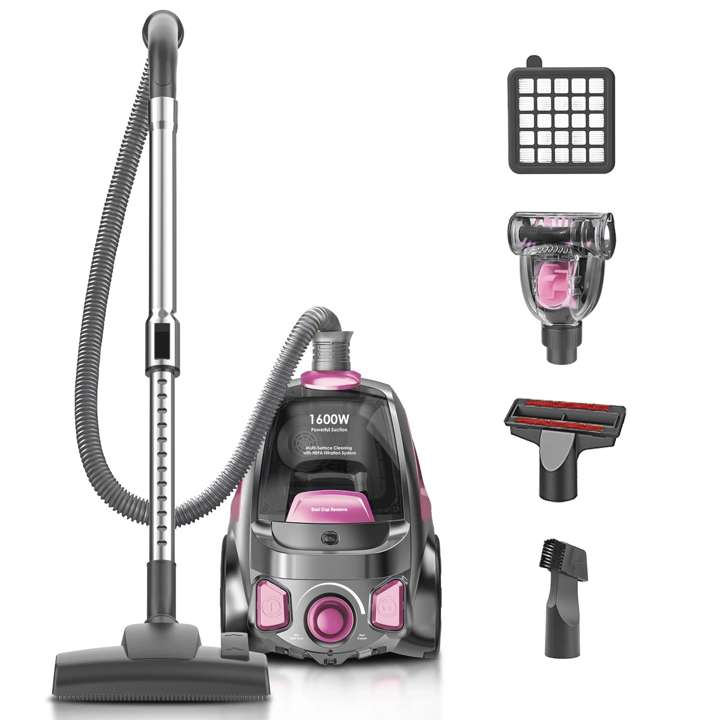 Professional Canister Vacuum – Multi-Surface Cleaning for Homes with Pets