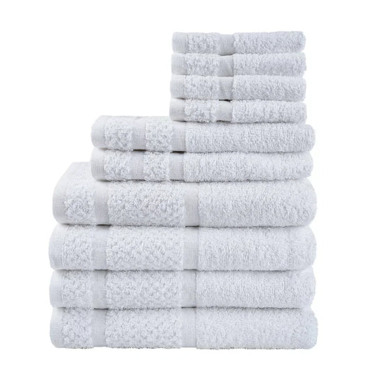10-Piece Grey Towel Set – Ultra-Soft, Absorbent & Durable Cotton Bath Towels
