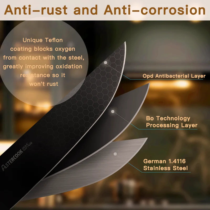 High Carbon German Stainless Steel Chef's Knife, Ergonomic Handle
