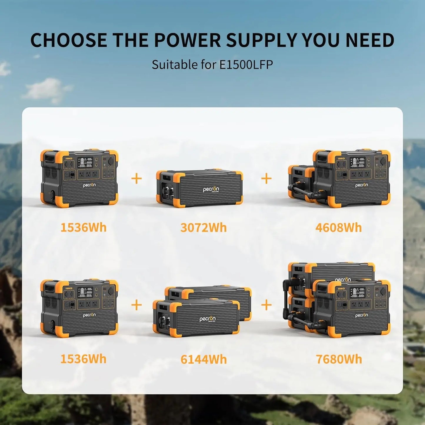 PECRON EP3000-48V 3072Wh Expansion Battery for E3600LFP