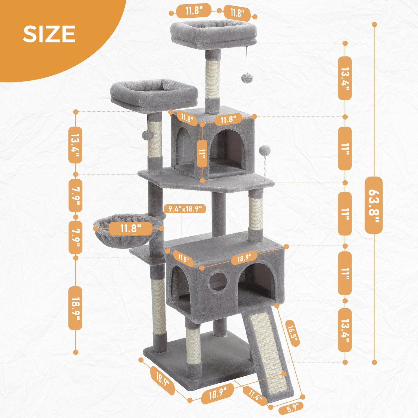 Multi-Level Indoor Climbing Furniture with Scratching Post and Cozy Condo