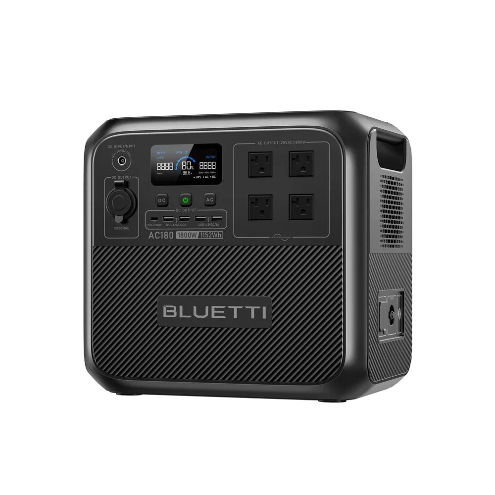 BLUETTI AC180 Solar Portable Power Station – 1800W, 1152Wh Smart Generator