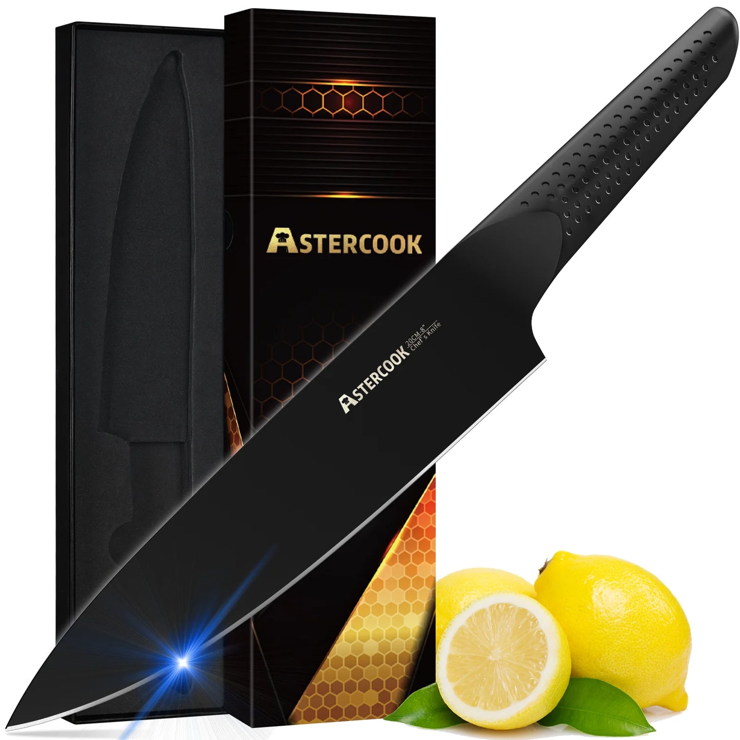 High Carbon German Stainless Steel Chef's Knife, Ergonomic Handle
