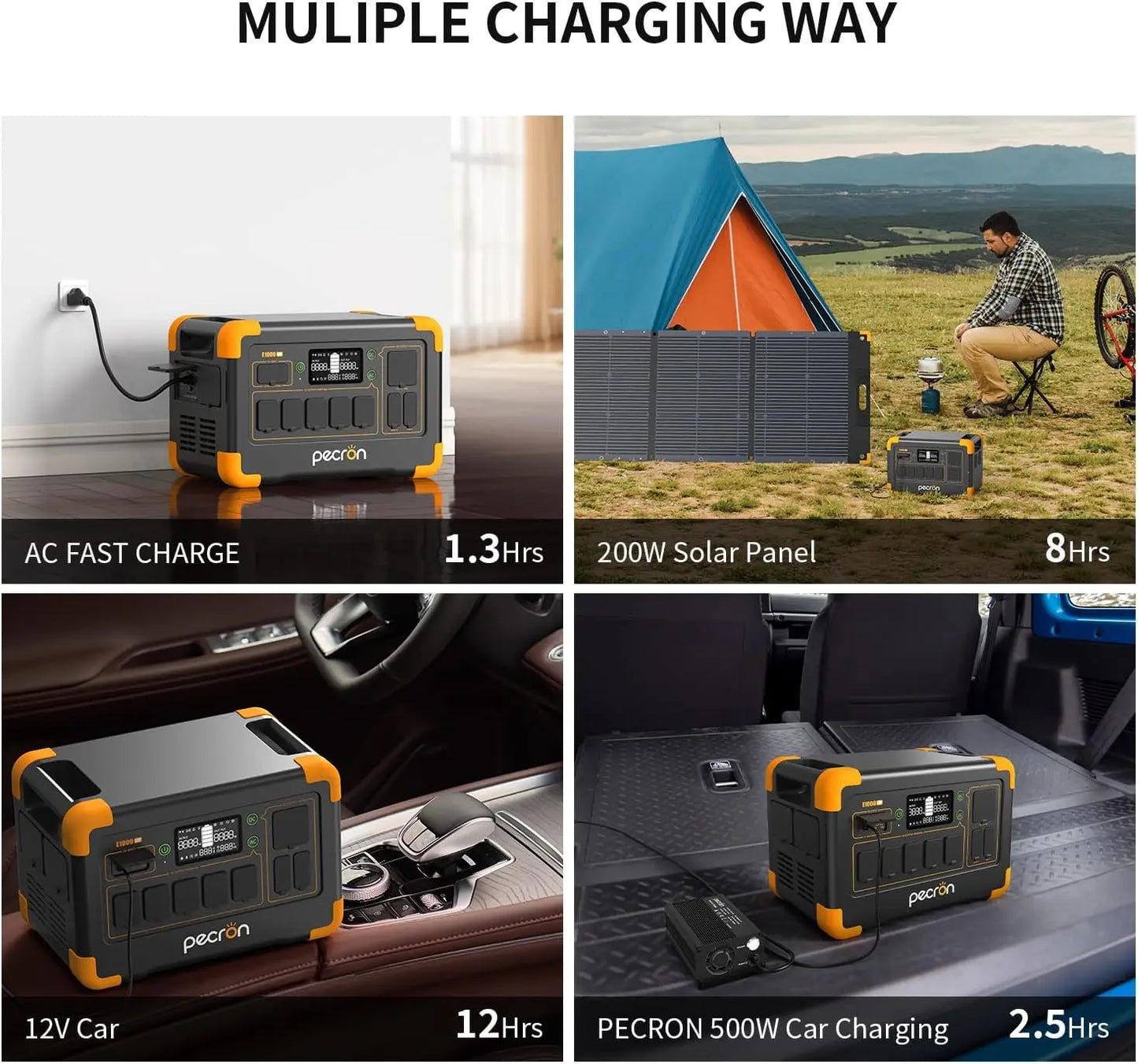 Pecron E1000LFP Portable Power Station – 1024Wh LiFePO4, 1800W, Expandable to 4096Wh