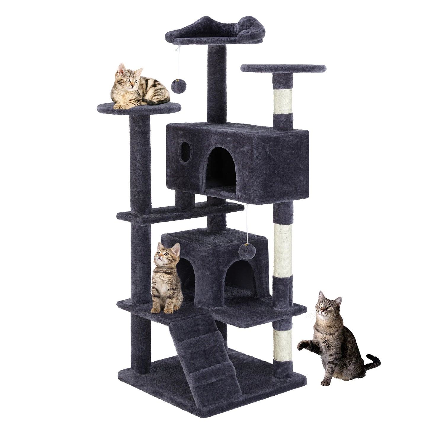 Cat Tower – Multi-Level Indoor Play Tree with Scratching Posts & Plush Kitty Condo
