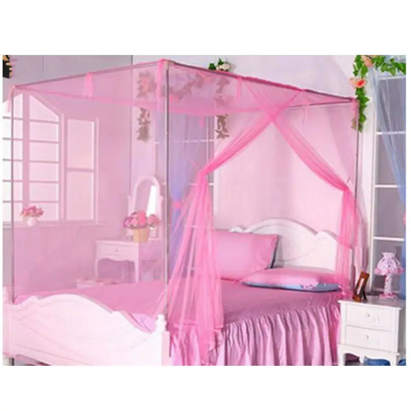 2024 Summer 4-Corner Bed Canopy Mosquito Net – Lightweight Double Bed Protection for Home, Fashionable Bedding