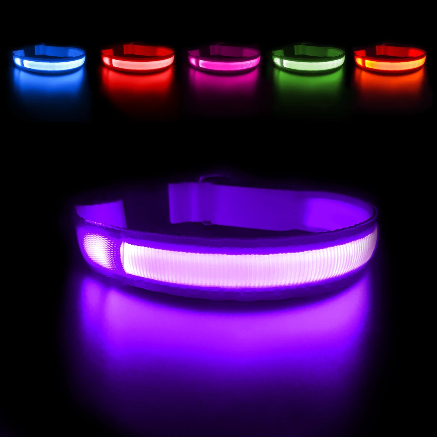 Rechargeable LED Waterproof Luminous Safety Collar for Night Walking Pets