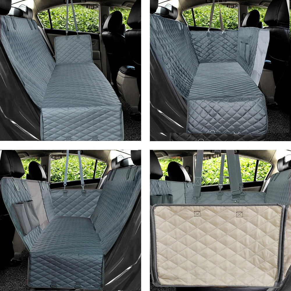 PETRAVEL Waterproof Dog Car Seat Cover – Hammock Style Rear Seat Protector & Travel Carrier for Dogs