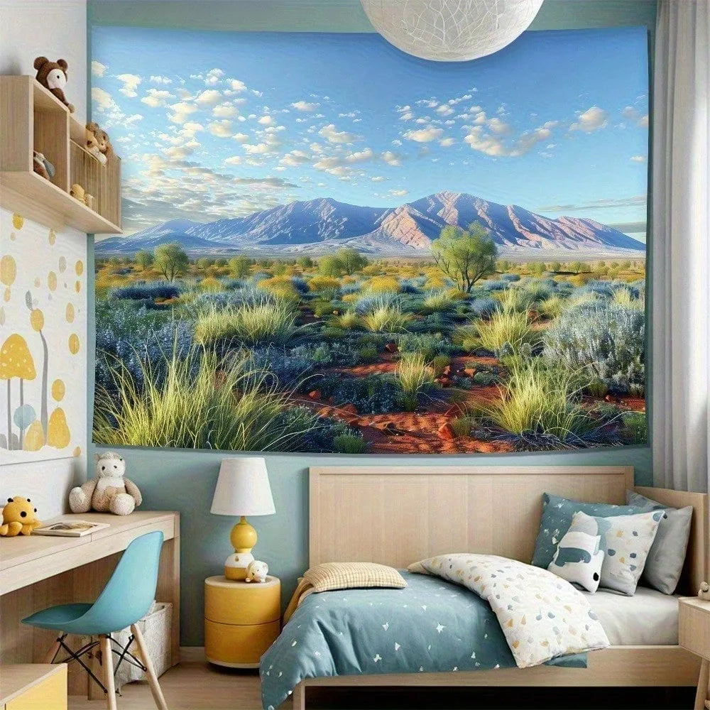 Mountain Landscape Tapestry – Nature Scenery Wall Hanging Seasonal Gift