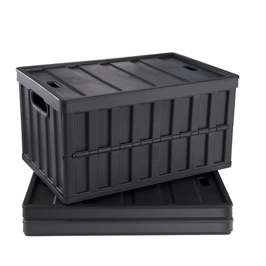 Collapsible Storage Bins Folding Stackable Utility Crates with Lids