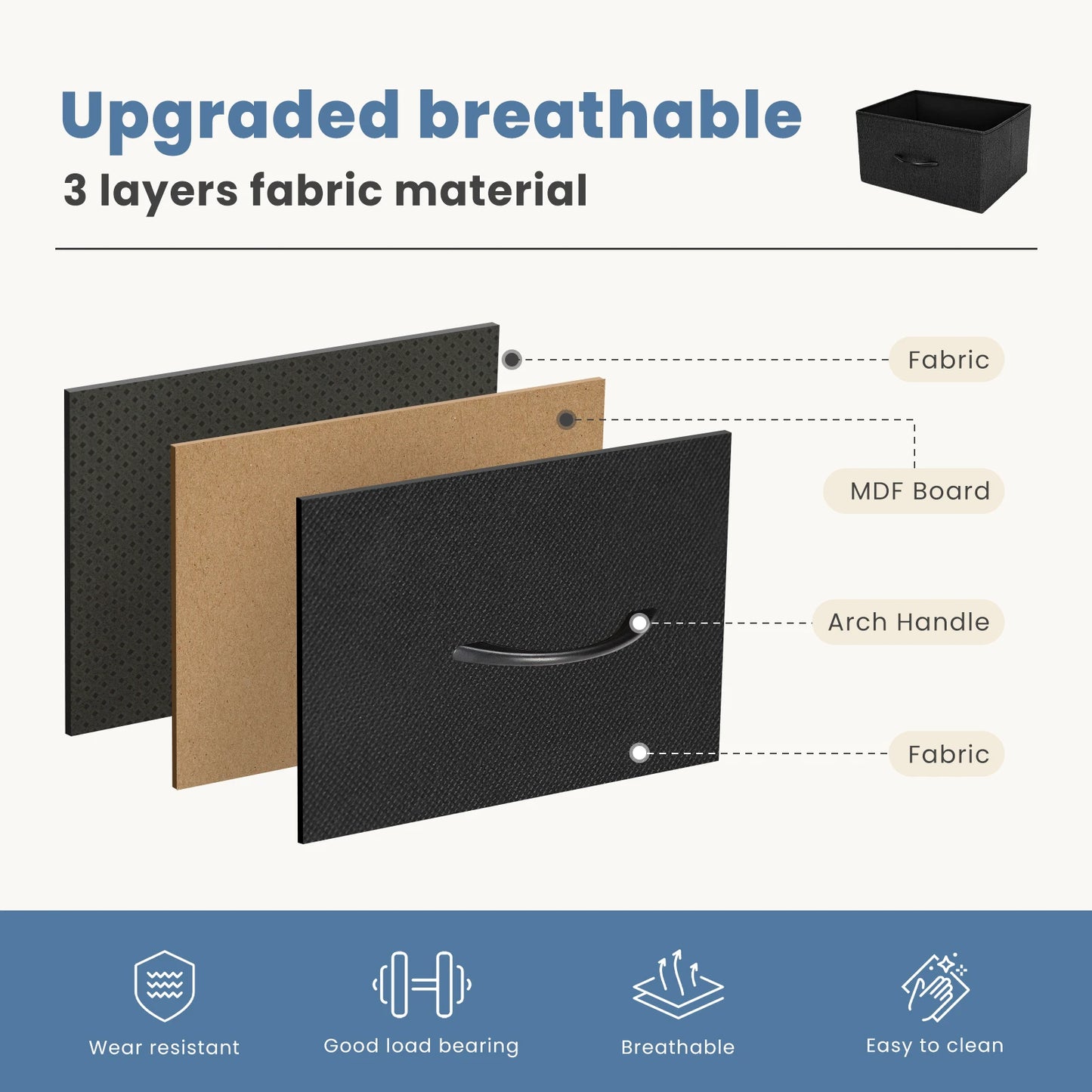 JHK 7-Drawer Fabric Dresser – Bedroom & Living Room Storage Chest