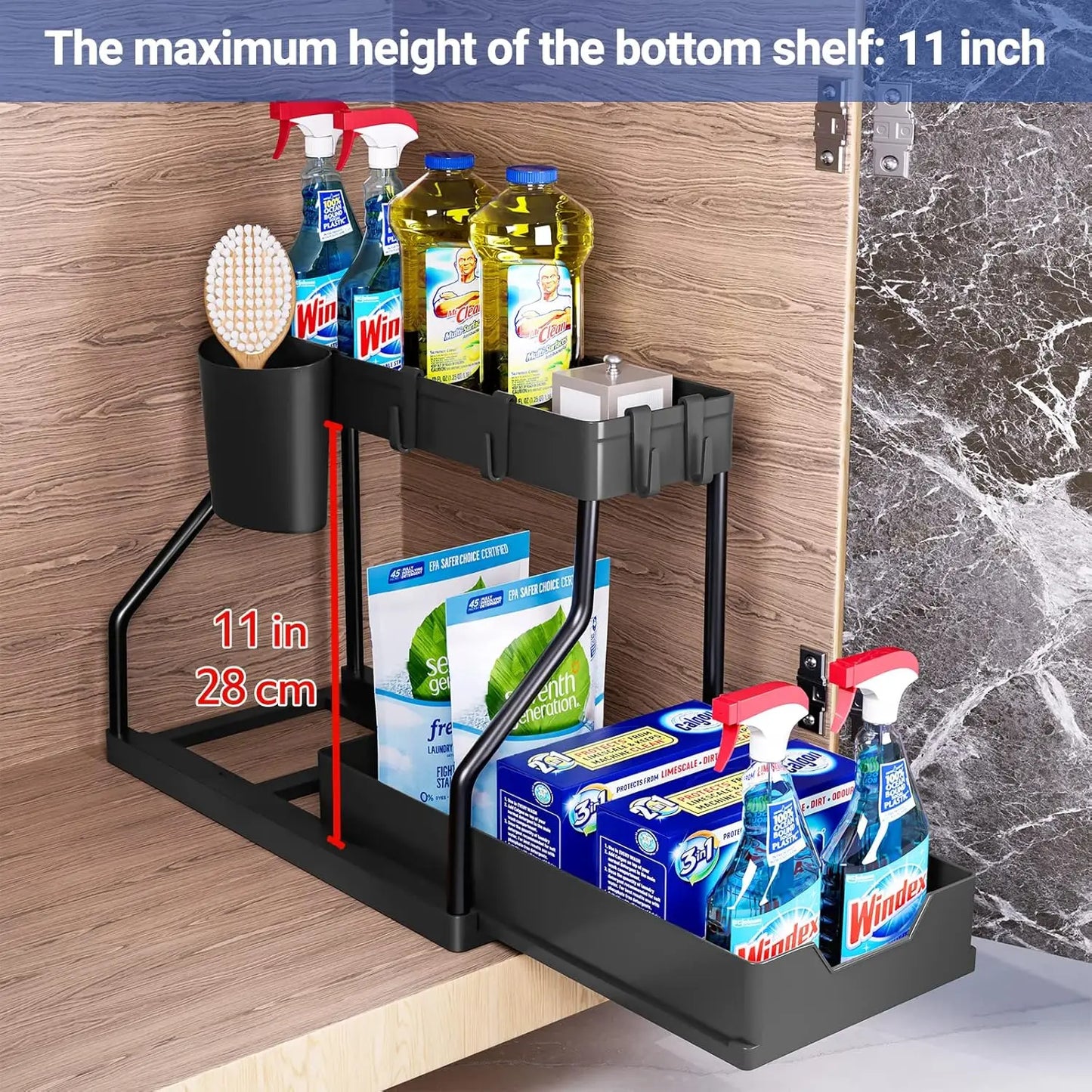 Under-Sink Multi-Purpose, Kitchen, Bathroom Storage Basket