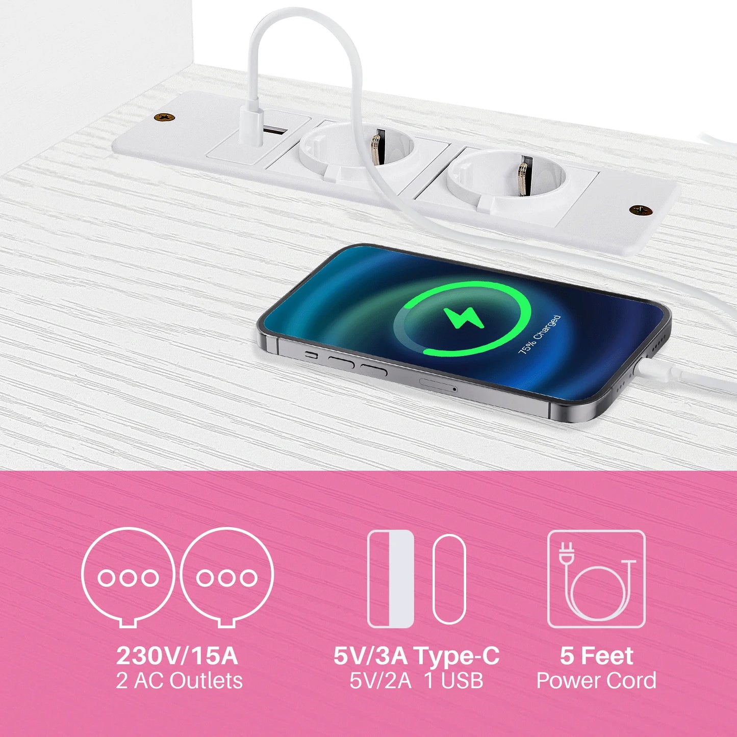 Entertainment Center, Power Outlet, Storage Cabinet