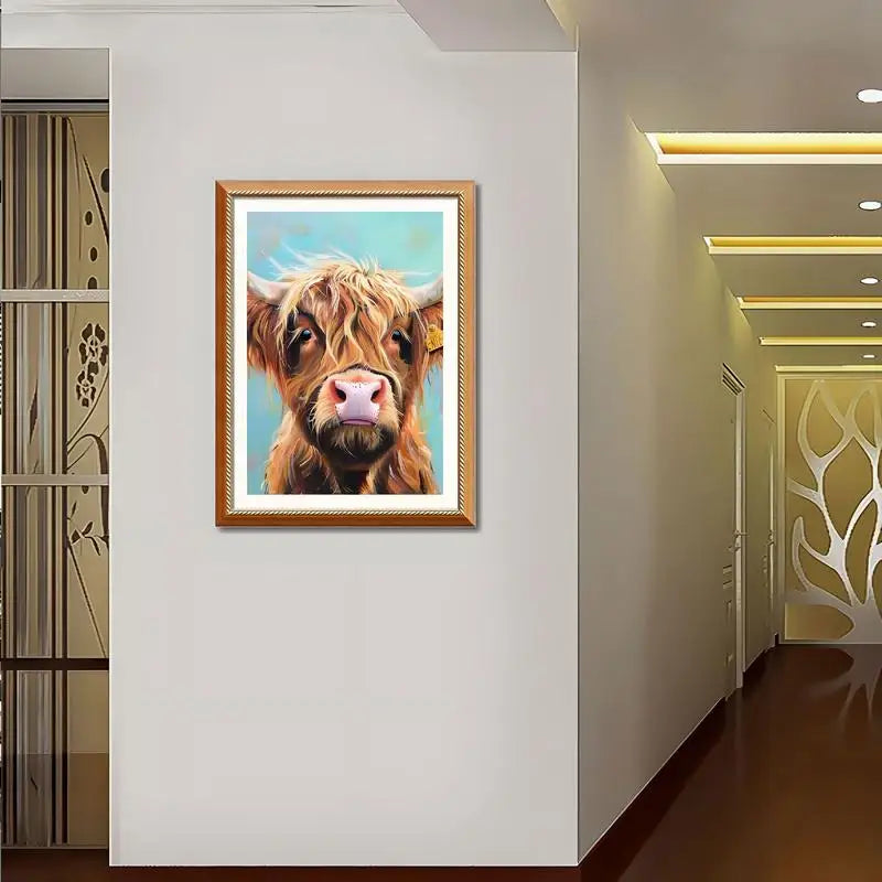 Highland Cow Replaceable Canvas Prints with Solid Wood Frames