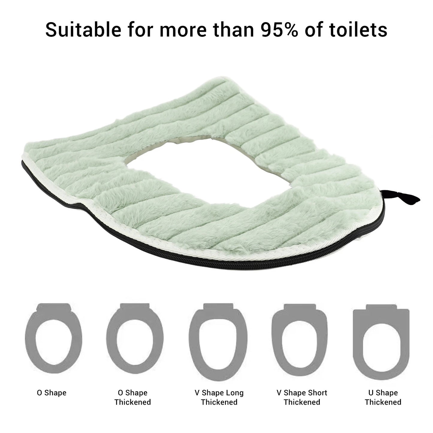Toilet Heated Seat Washable Fabric, Waterproof PU, USB Heating Warmer