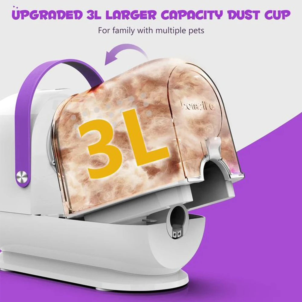 Silent Pet Vacuum – Hair Removal Grooming Brush for Dogs & Cats