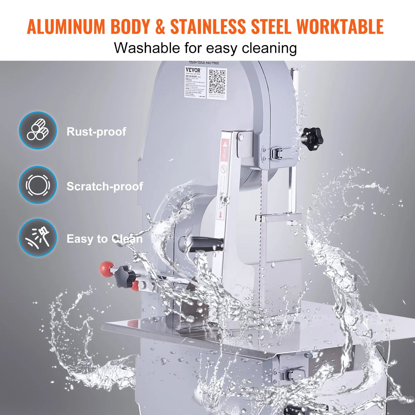 Commercial Electric Meat & Bone Bandsaw – Stainless Steel Blade