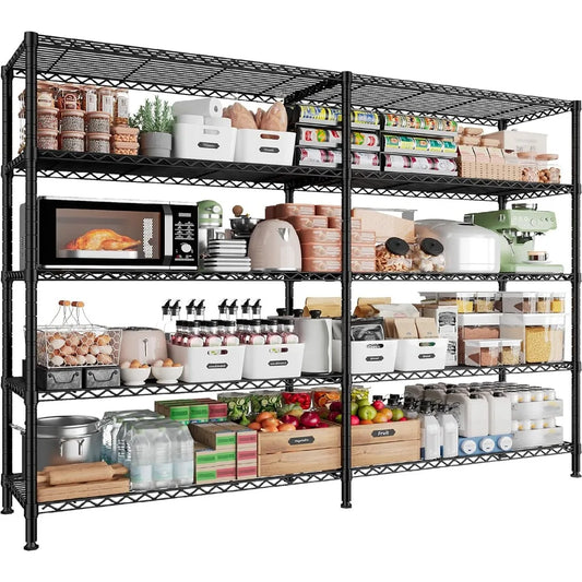 1500 # Heavy-Duty 5-Tier Metal Wire Shelving Unit Adjustable Storage