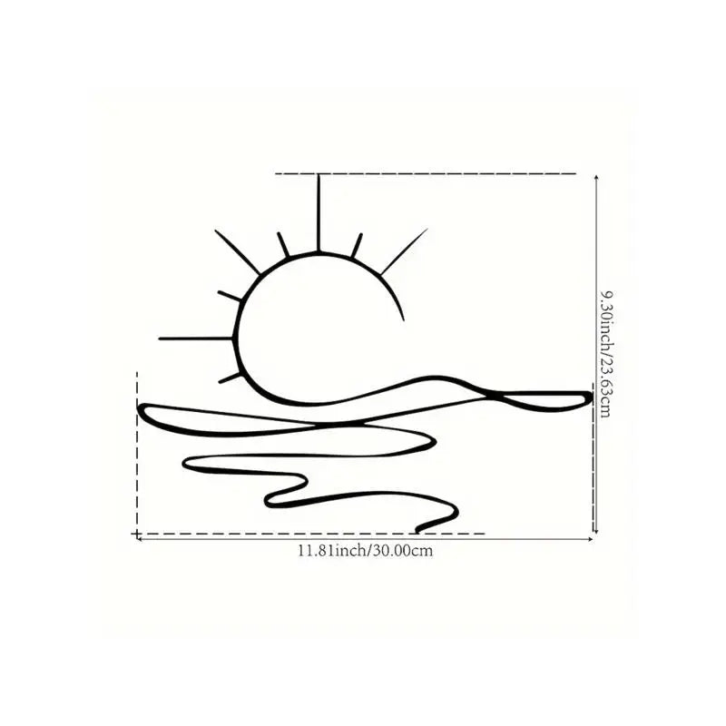 Modern Minimalist Sunrise Wall Art – Abstract Iron Sculpture