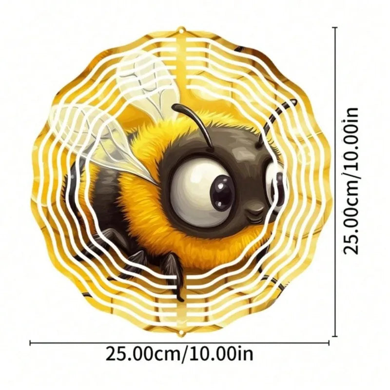 Bee-Shaped 3D Kinetic Metal Wind Spinner – Indoor/Outdoor Garden Art Sculpture, Mesmerizing Spinning Decor, Perfect Christmas & Thanksgiving Gift for Wives