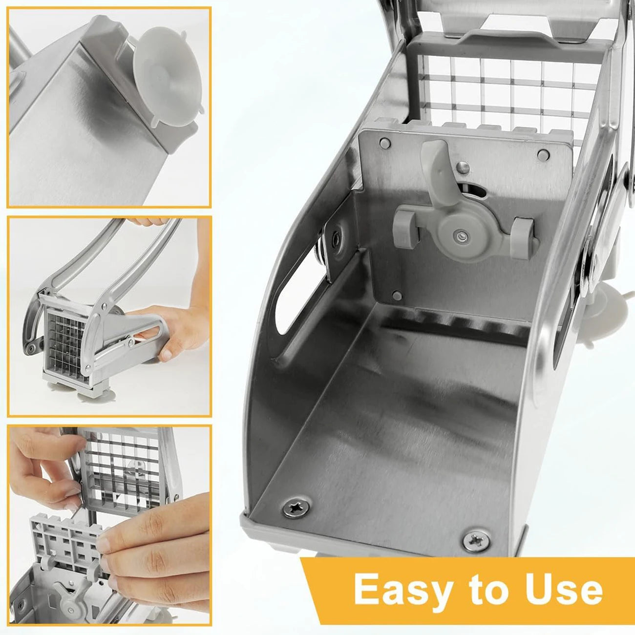 Manual French Fries Cutter Stainless Steel Quick-Cut Potato Slicer