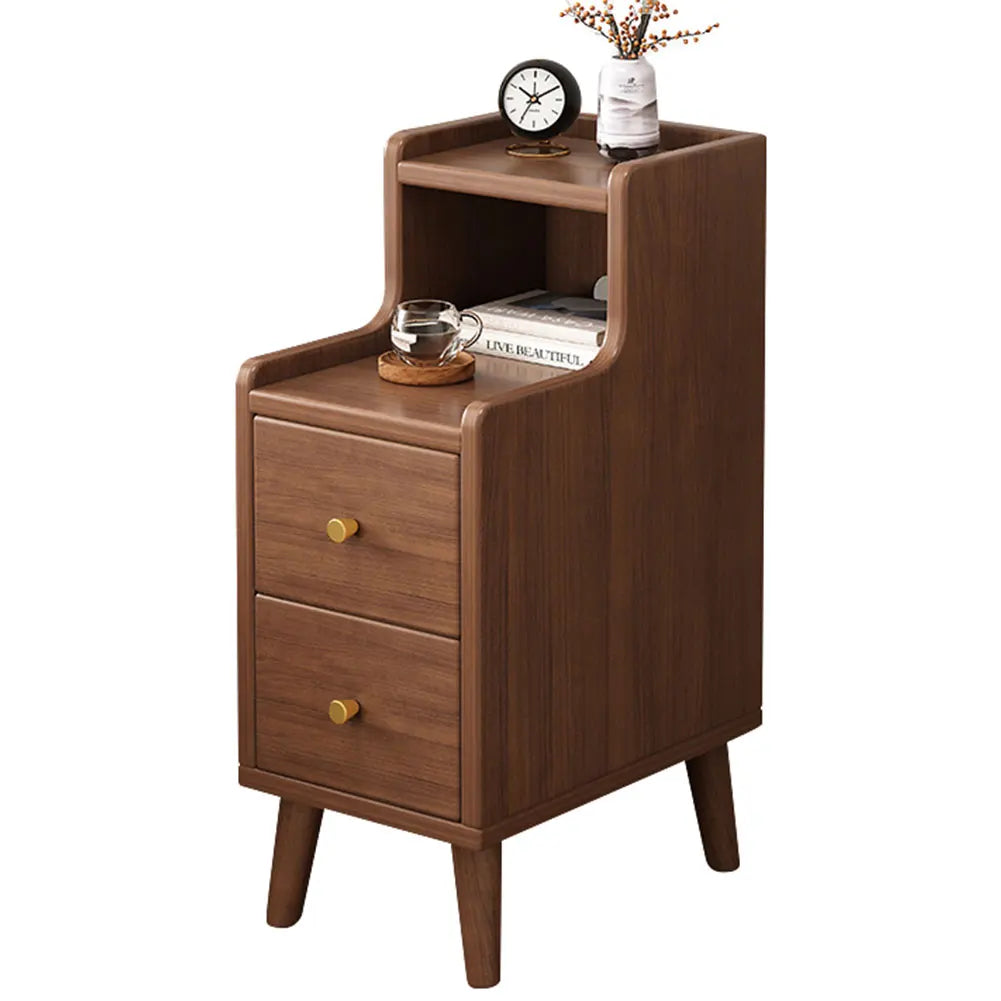 Simple Modern Narrow Nightstand with Storage Bedroom