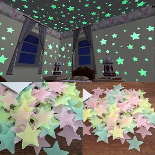 Luminous Star Wall Stickers – Glow-in-the-Dark Space Decorations