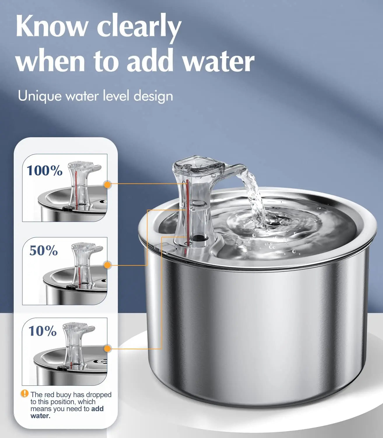 Stainless Steel Automatic Pet Water Fountain – Fresh Water Dispenser