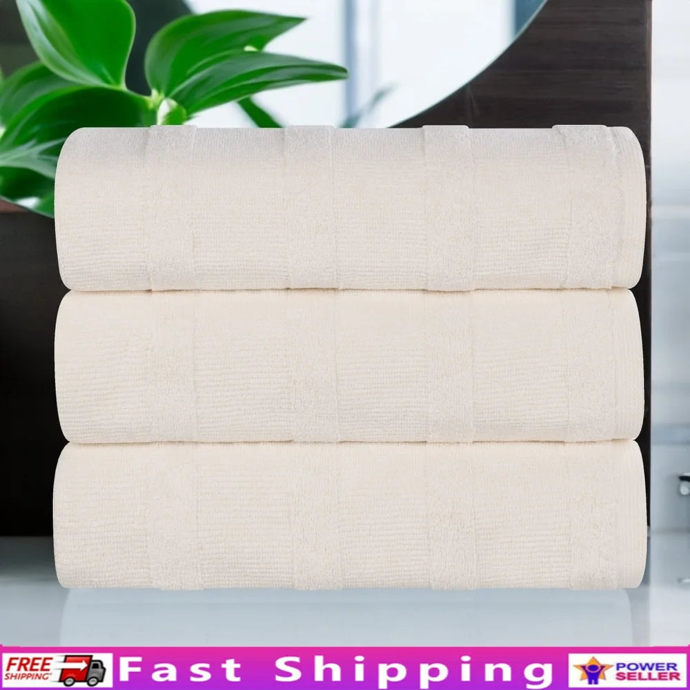 3-Piece Cotton Bath Towel Set – Soft, Absorbent, Quick-Dry Towels