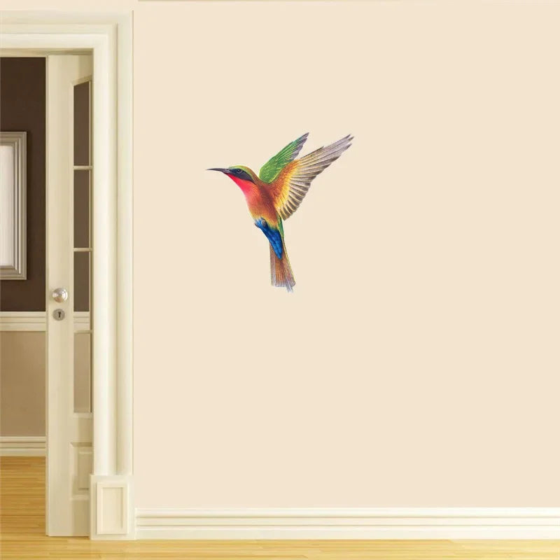 Beautiful Hummingbird Hand-Painted Bird Sticker – Decorative Art