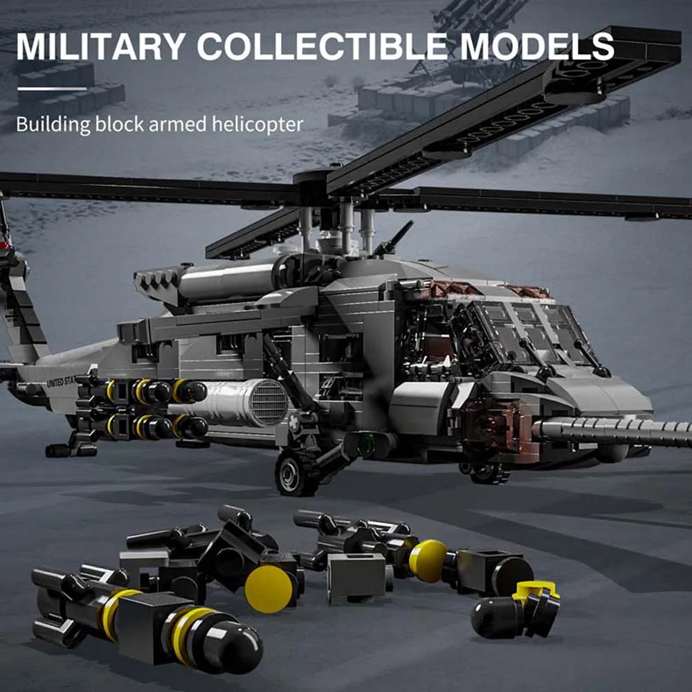 M7003 UH-60 Black Hawk Helicopter Building Blocks – 1159 PCS Aircraft Model for Teens & Adults