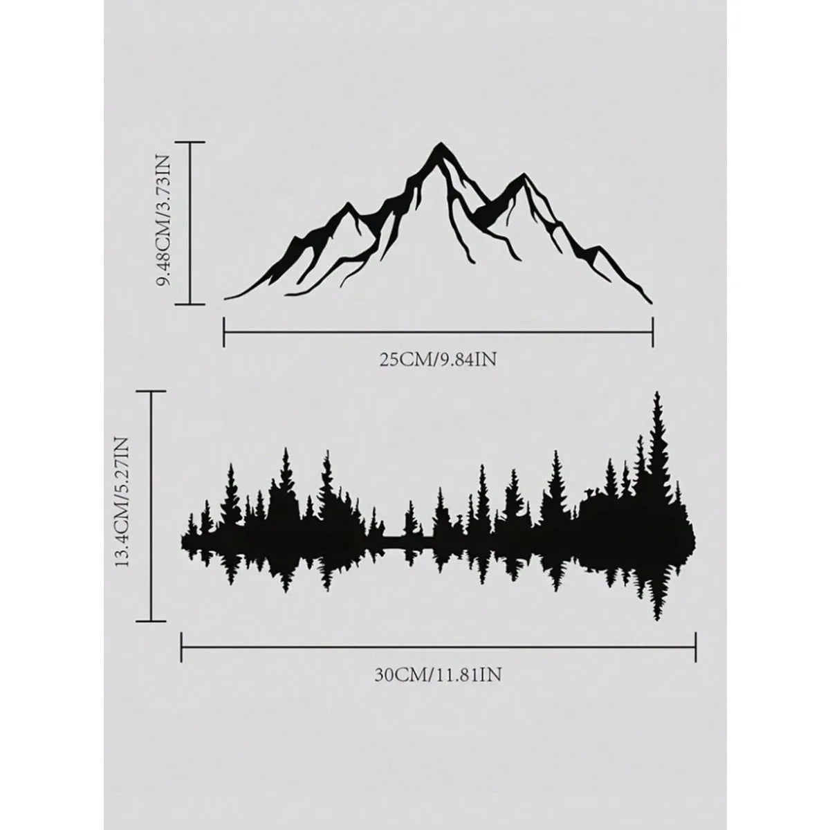 Mountain & Forest Metal Wall Sculpture – Nature-Inspired Rustic Decor