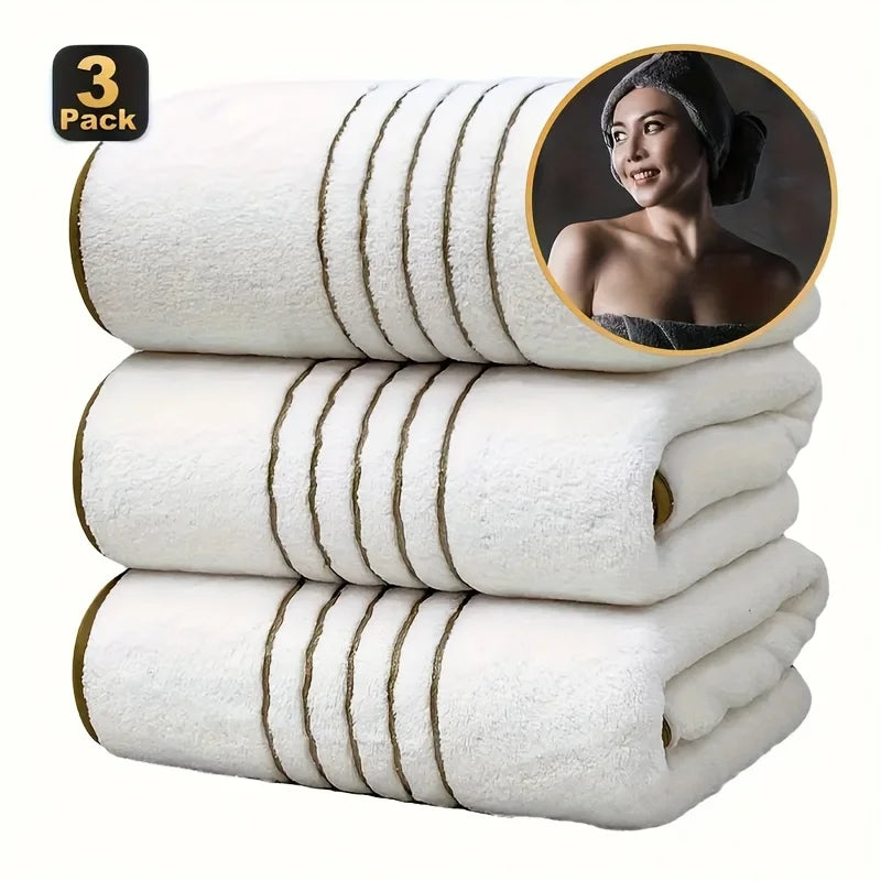 Coral Fleece Bath Towel Set – Quick-Dry Luxury Lightweight Towels Large,
