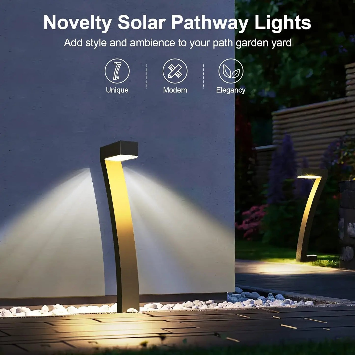 6-Pack Solar Pathway Lights,12-Hour Outdoor Garden Lighting