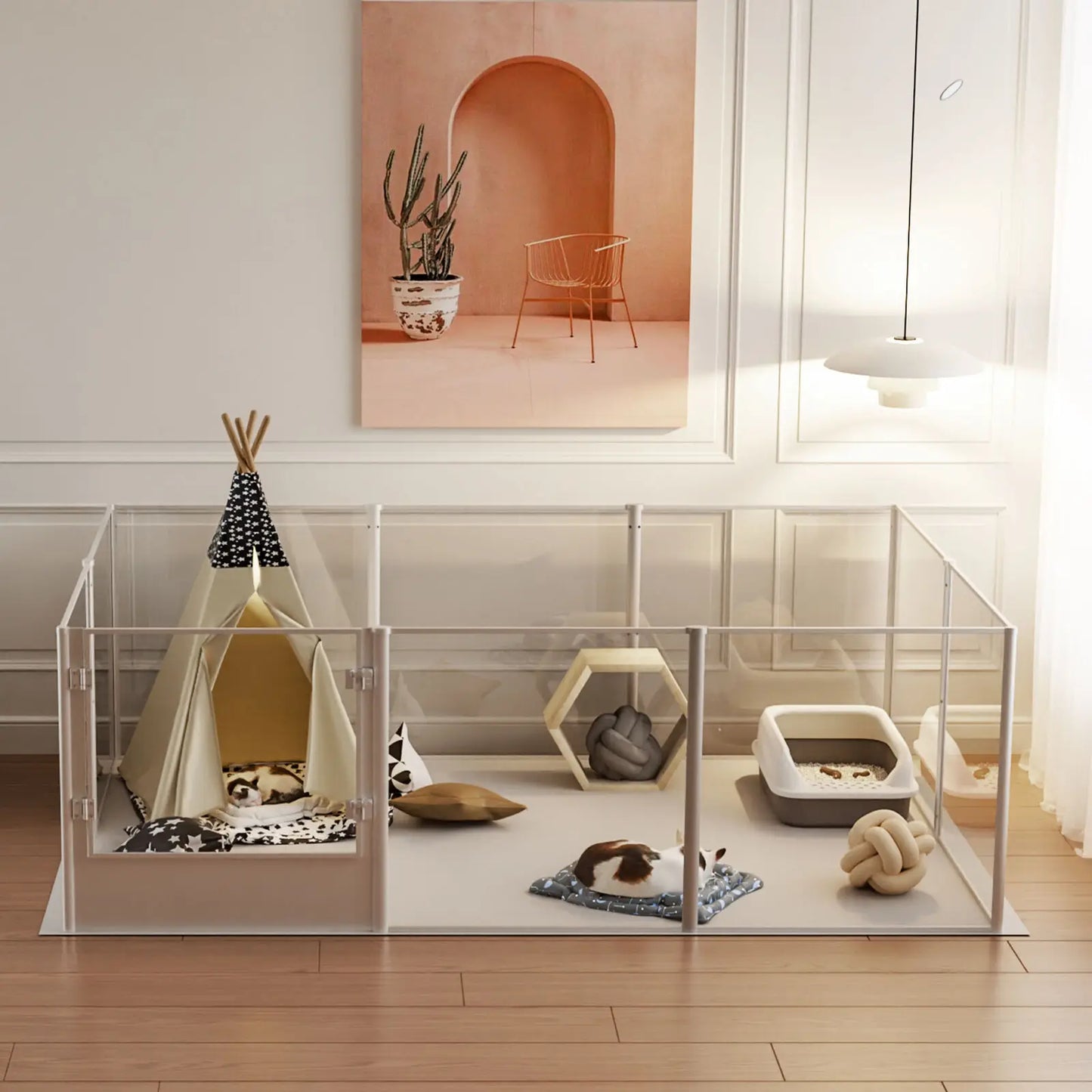 Clear Acrylic Dog Whelping Pen Playpen for Small Animals