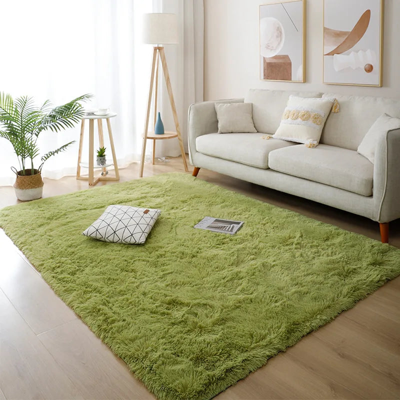 White Fluffy Furry Rug – Modern Soft Carpet for Living Room & Bedroom