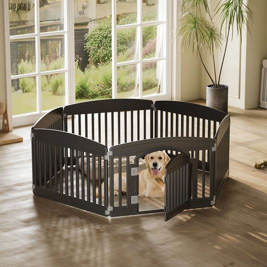 6-Panel Plastic Dog Playpen – 24-Inch Expandable, Durable Pet Fence