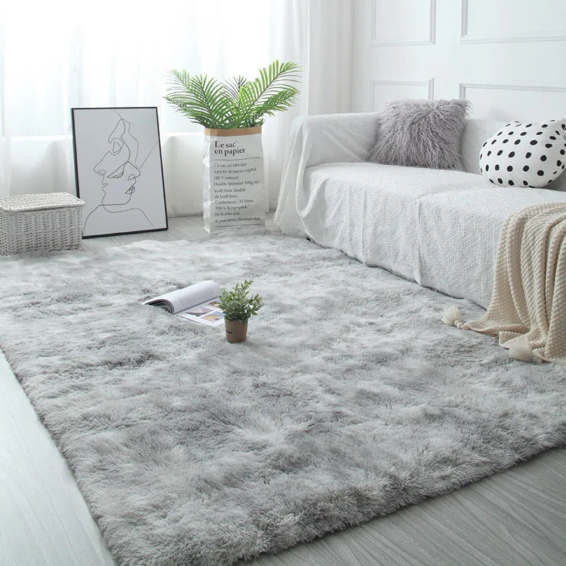 White Fluffy Furry Rug – Modern Soft Carpet for Living Room & Bedroom