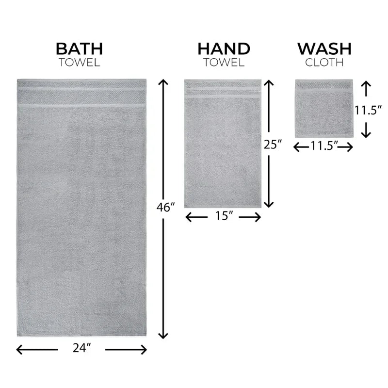10-Piece Grey Towel Set – Ultra-Soft, Absorbent & Durable Cotton Bath Towels