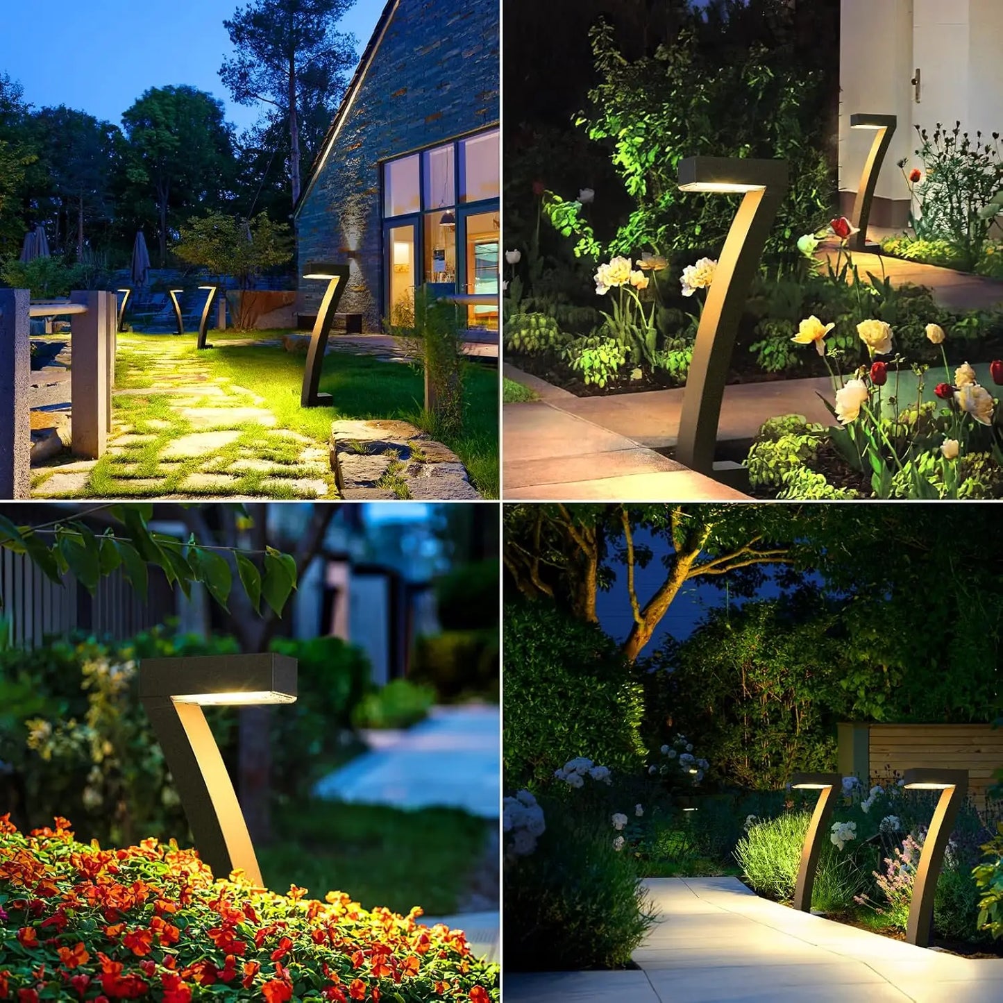 6-Pack Solar Pathway Lights,12-Hour Outdoor Garden Lighting