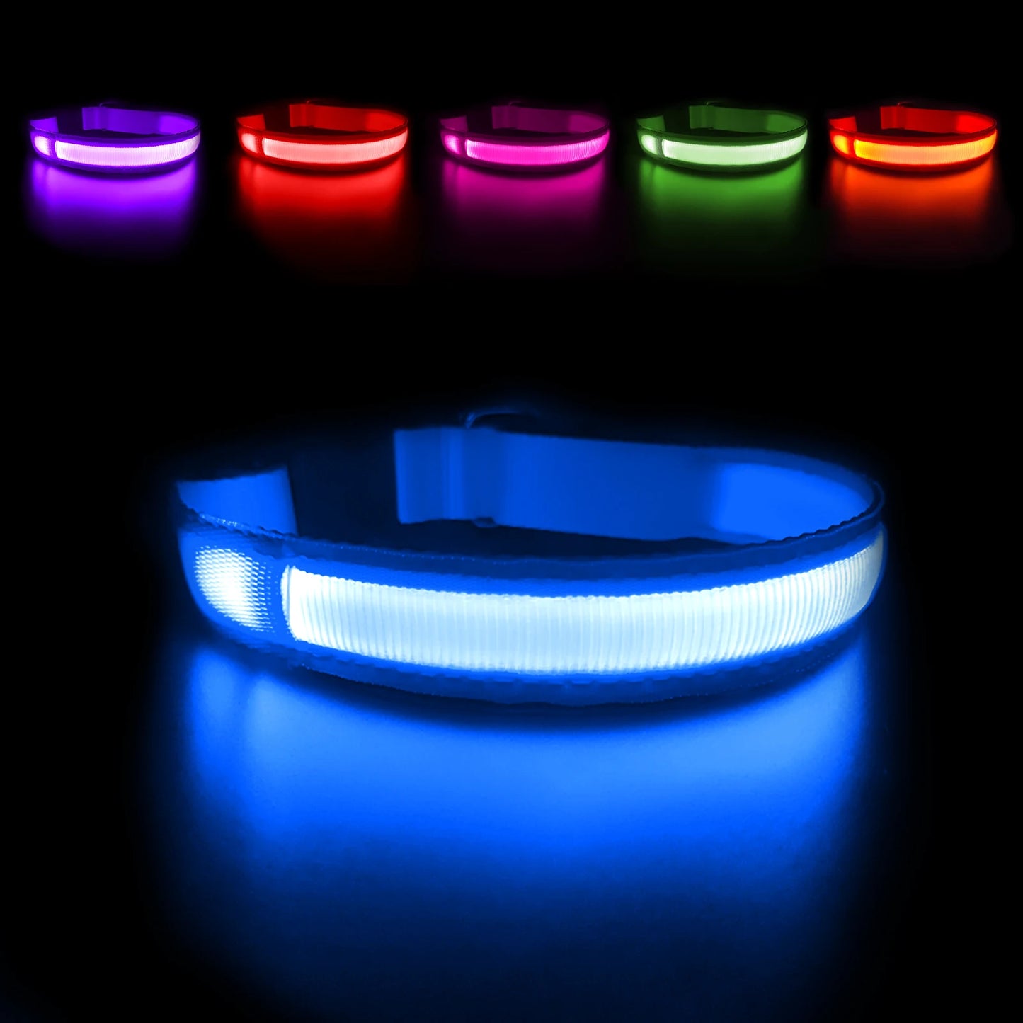 Rechargeable LED Waterproof Luminous Safety Collar for Night Walking Pets