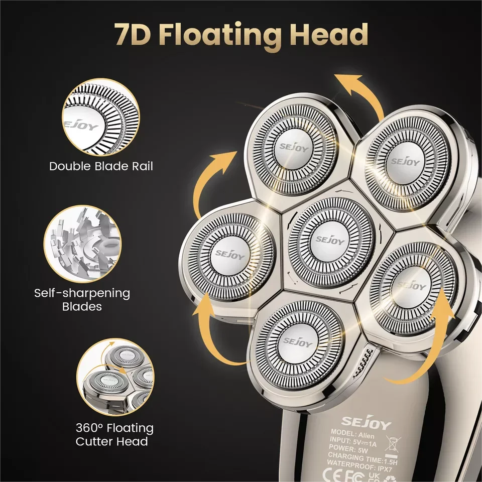 Electric Shaver for Men – Bald Head Shaver, Wet & Dry Razor