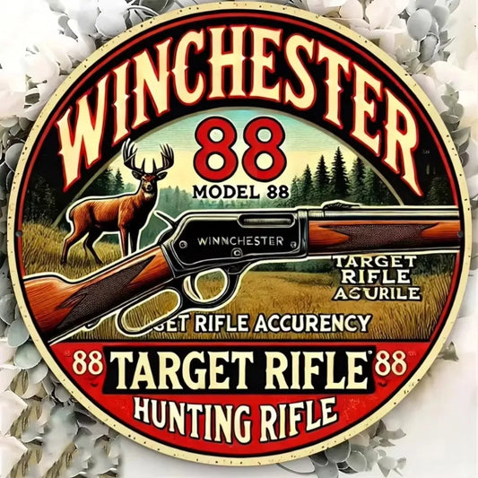 "Winchester Model" Vintage Metal Sign – Retro Wall Décor